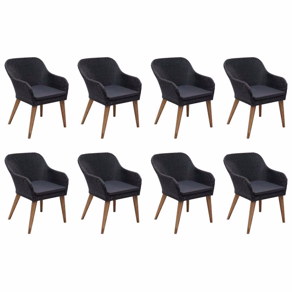 Set da Pranzo da Giardino 9 pz Nero