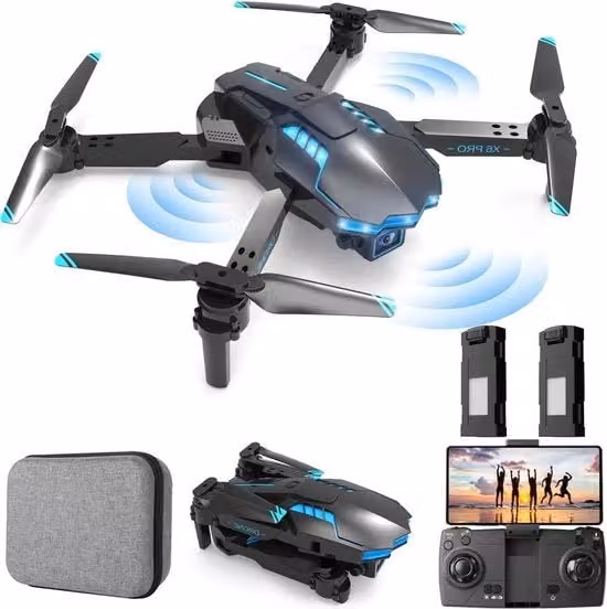 Drone RC con Camera HD 1080p e Wi-Fi per Principianti, Quadricottero Ricaricabile Disponibile in Blu o Nero
