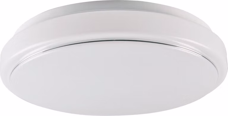 Lampada da soffitto rotonda Benedykt, bianco-argento, 2xE27x40W, plastica, dimensioni: 8,5x33x33 cm, IP20, Polux