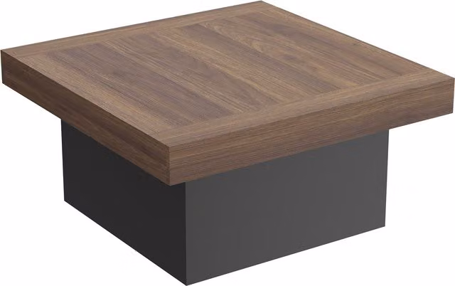 Tavolino Quadrato Moderno HOMCOM con LED 16 Colori, Colore Noce, L 90 x P 90 x H 45 cm – 1