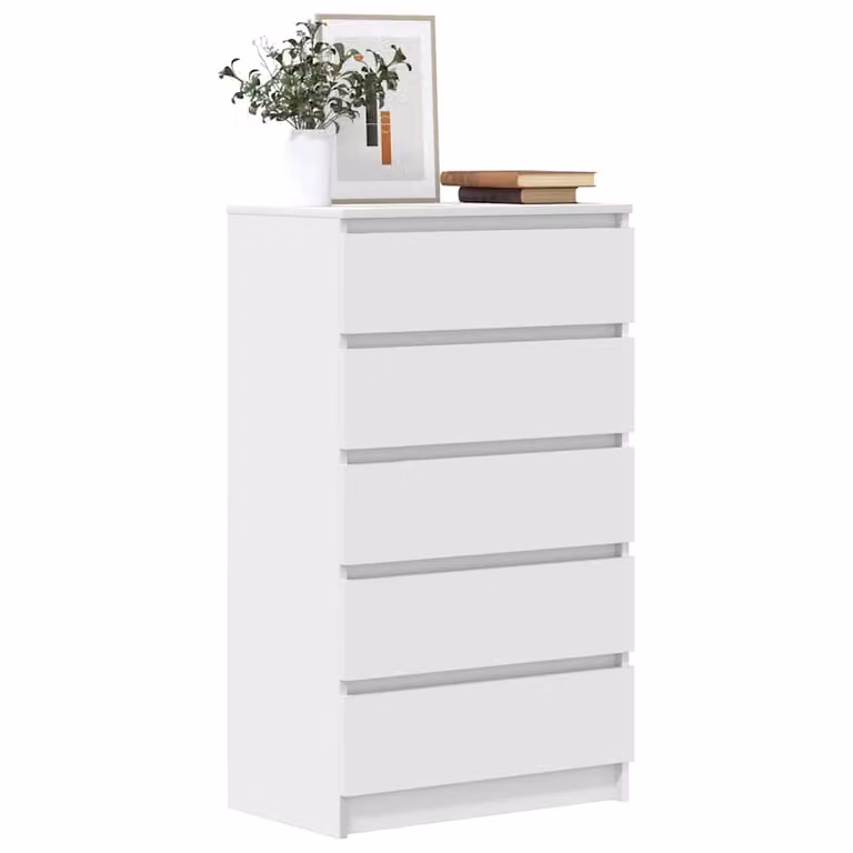 Cassettiera moderna bianca vidaXL in legno e MDF, sospesa, L: 60 cm, P: 36 cm, H: 103 cm