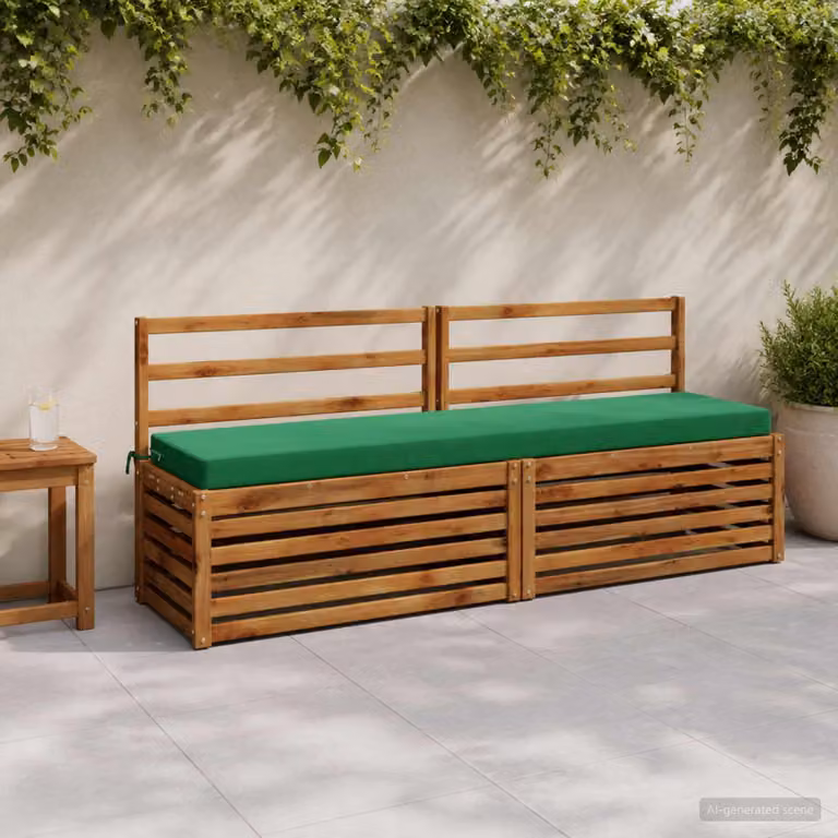 Set di 2 cuscini per panchina vidaXL SOEST in poliestere verde con imbottitura in schiuma e coperture lavabili