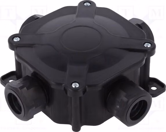 1x Alloggiamento: Scatola di derivazione. Dimensioni: Z: 35 mm, Y: 75 mm, X: 75 mm. Grado di protezione: IP67. Codice prodotto: A.0035C. Installazione elettrica