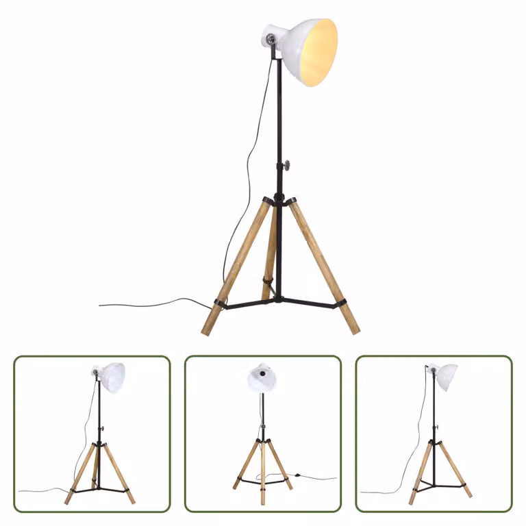 The Living Store Lampada da terra 25 W Bianco 75x75x90-150 cm E27
