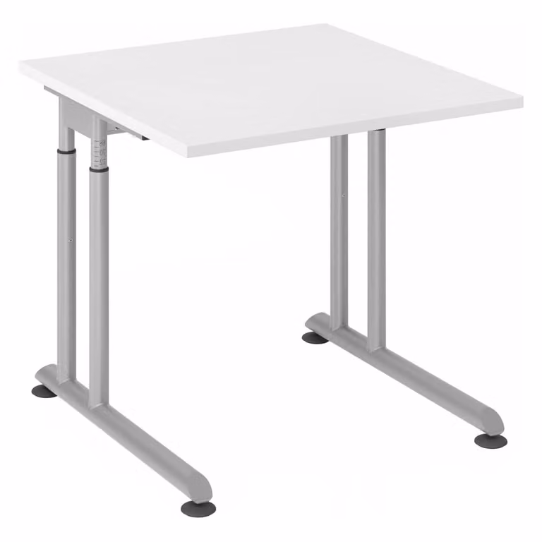 HAMMERBACHER ZS08 höhenverstellbarer Schreibtisch weiß quadratisch