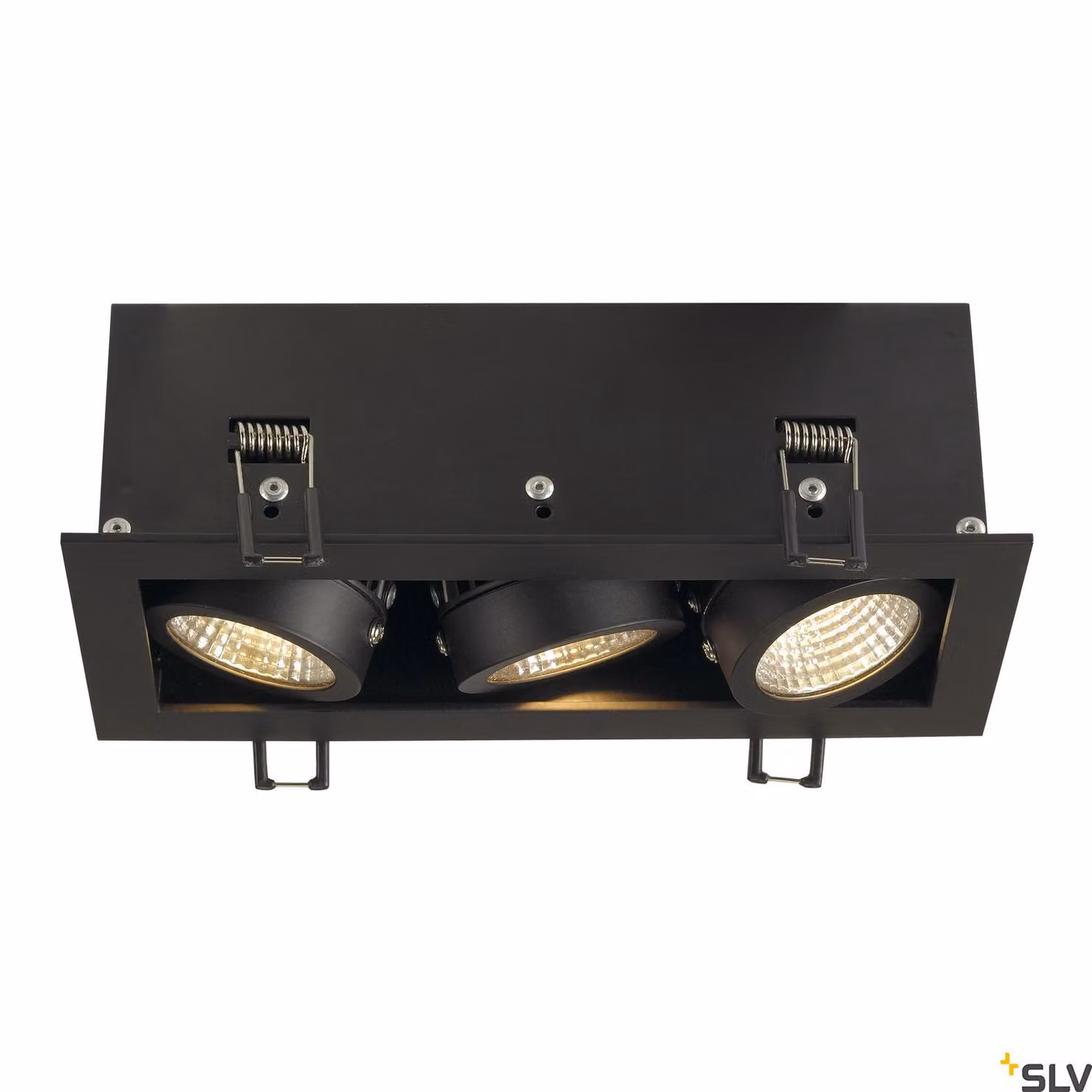 Kadux LED plafoniera da incasso angolare nera a 3 luci con montaggio cardanico