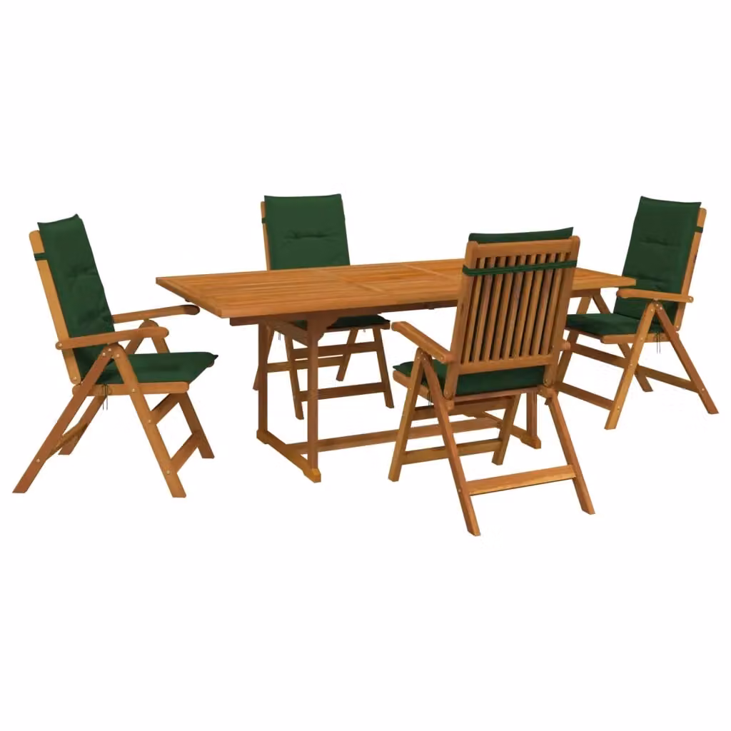 Set da pranzo da giardino vidaXL in legno di acacia naturale composto da 5 pezzi – 2