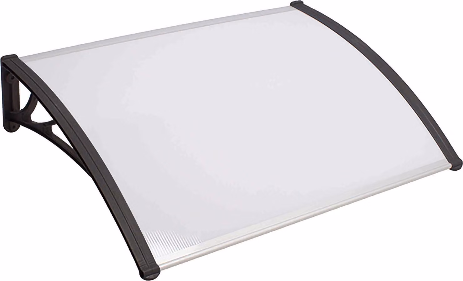 Milani Home - pensilina ingresso in policarbonato trasparente 100 x 150 cm, copertura porta esterno ultraresistente