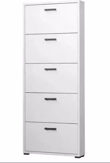 Scarpiera 5 ante bianco cemento già montato L75.3 H151.8 P18