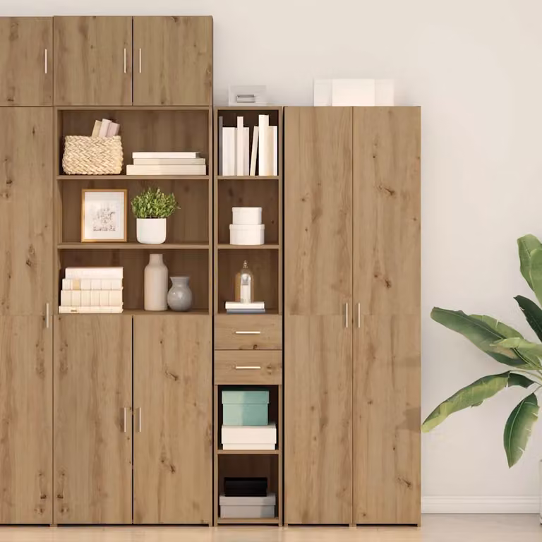 Libreria moderna vidaXL in legno color marrone L/P/H: 30 x 42.4 x 185.2 cm