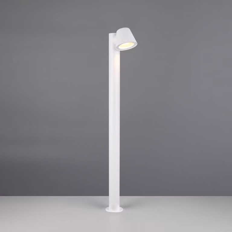 Trio Lighting Lampione Beni, bianco opaco, altezza 100 cm, metallo dimmerabile, Bianco / Opale, Metallo, Moderno