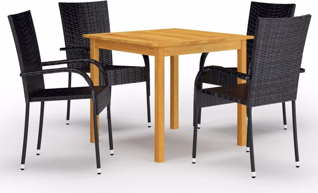 Maison Exclusive - Set da pranzo da giardino 5 pezzi nero