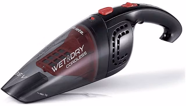 Aspirabriciole Ariete Cordless ricaricabile, Potenza 21,6 W, Autonomia 12 min, Contenitore 0,4 l, Nero/Rosso