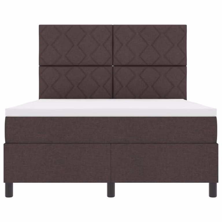 Letto a molle con testiera vidaXL in tessuto marrone con illuminazione sottostante e porta USB L/P/H: 160 x 200 x 163 cm