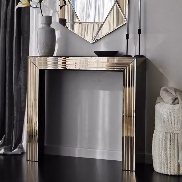 Ploaghe, Consolle Colore Ripiano Marrone, 91x30x85h cm Marrone Bronzo