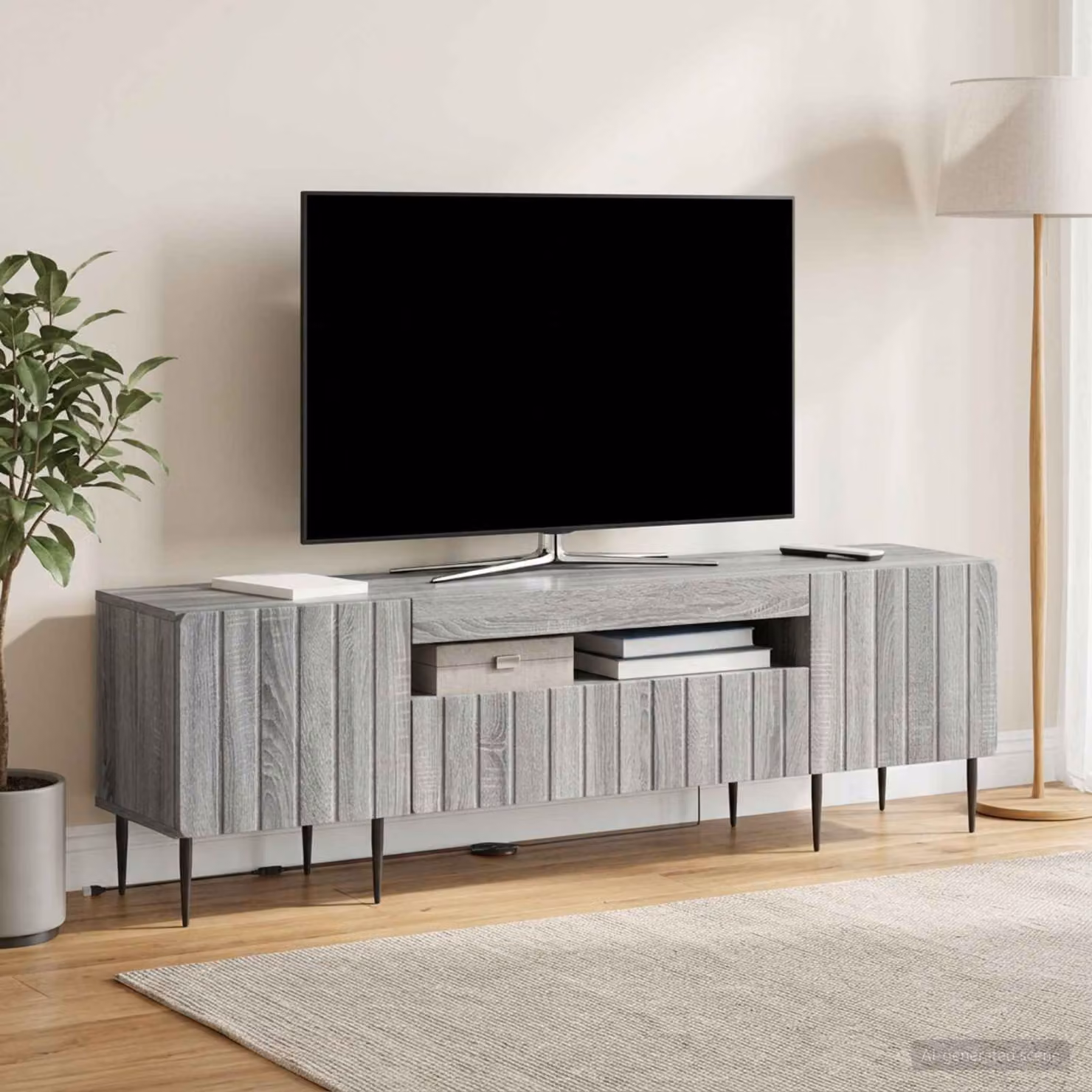 Mobile TV LED vidaXL ZWOLLE grigio Sonoma L: 153 cm, P: 35 cm, H: 43 cm