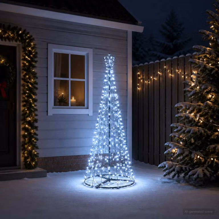 vidaXL Albero di Natale LED a spirale con base EKENAS 180 cm 220 LED