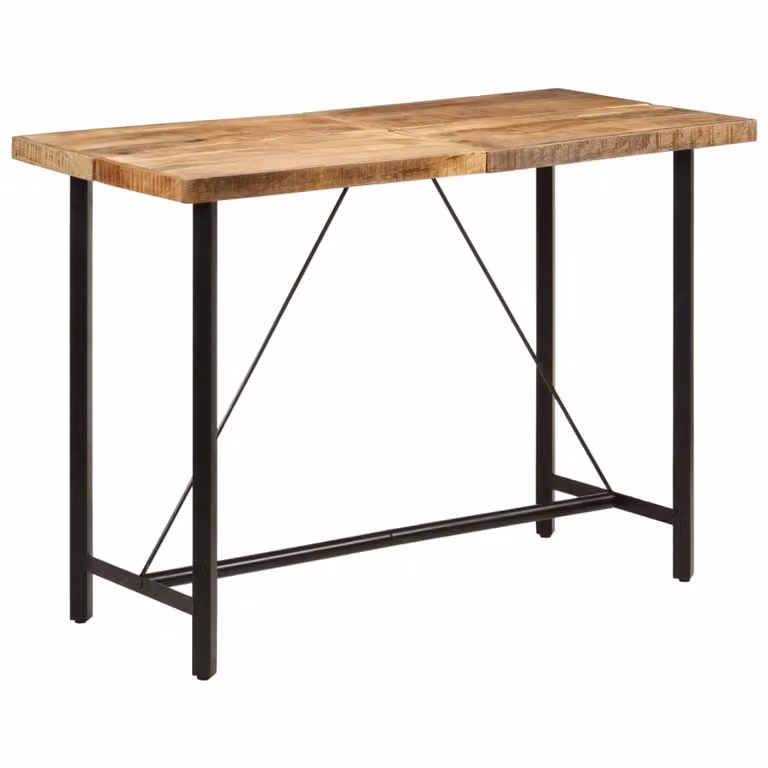 Maison Exclusive - Tavolo da bar, dimensioni 150x70x107 cm, in legno massello di mango e ferro
