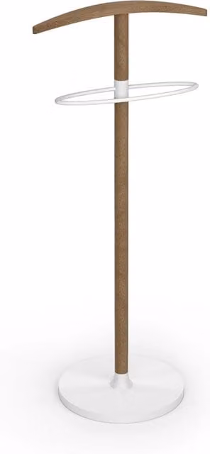 Servomuto Herdasa in faggio e metallo, finitura noce e bianco, L: 109 cm, P: 46 cm, H: 34 cm
