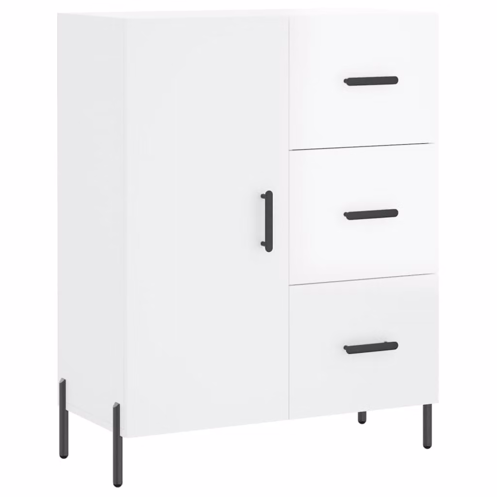 Credenza 69,5x34x90 cm in Legno Multistrato Bianco Lucido