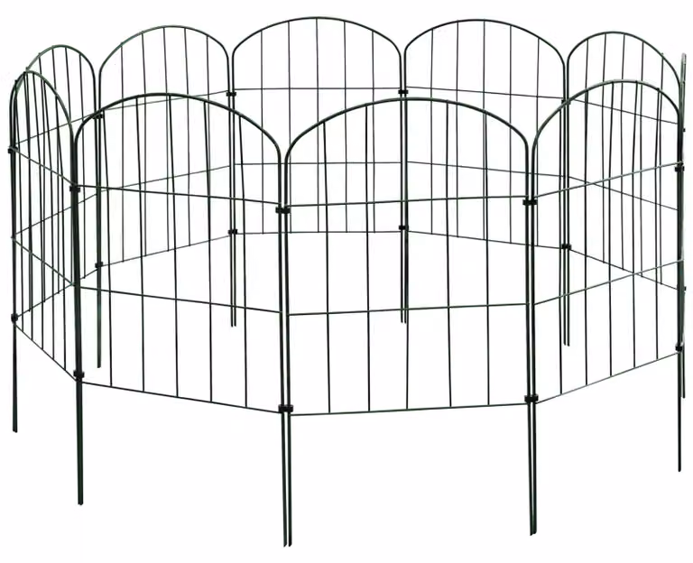Recinzione da giardino a innesto 10 elementi di recinzione per cani 43 cm Recinzione a rete in metallo Selezione V2Aox