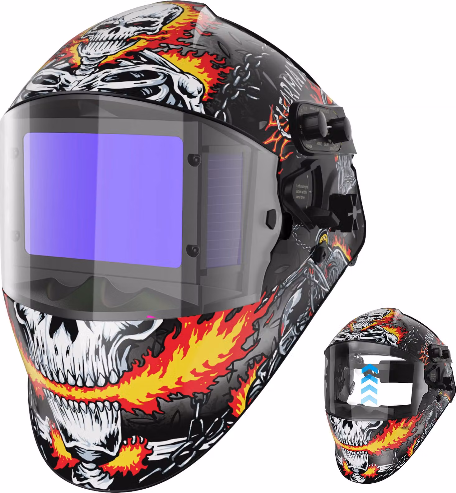 Casco per saldatura, design ribaltabile, oscuramento automatico rapido, AR-WC019