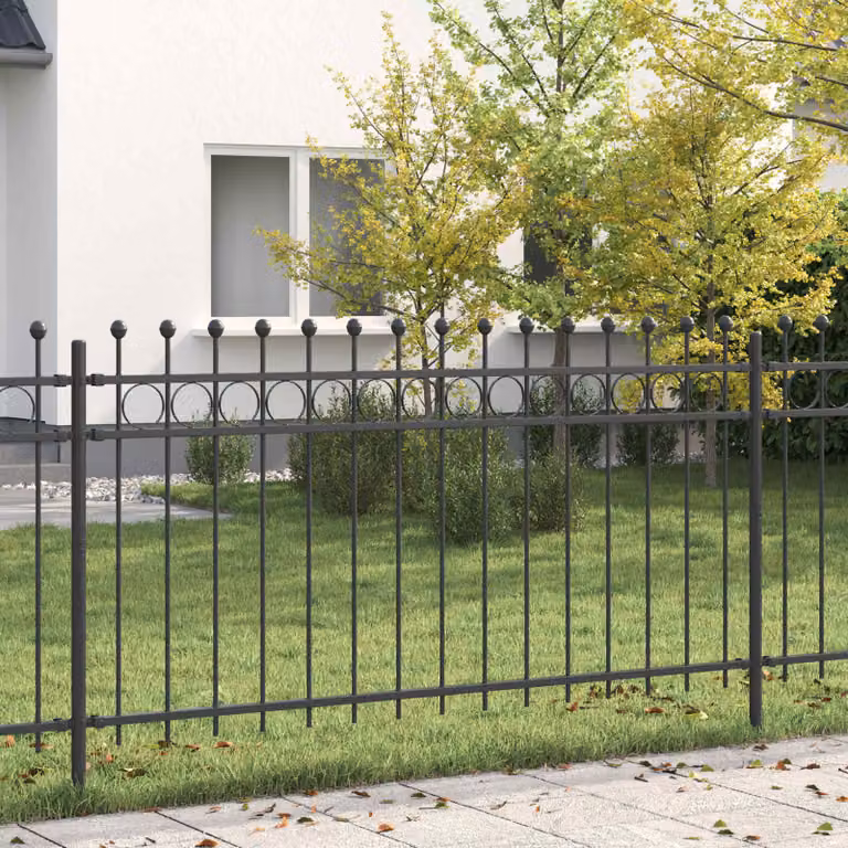 Recinzione a cerchio vidaXL TILBURG in acciaio nero L: 200 cm, H: 150 cm