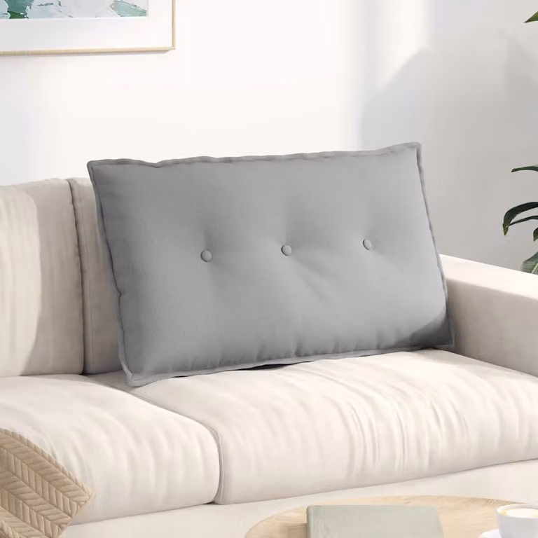 Cuscino per schiena vidaXL Grigio con rivestimento rimovibile in poliestere L: 80 cm, P: 19 cm, H: 50 cm