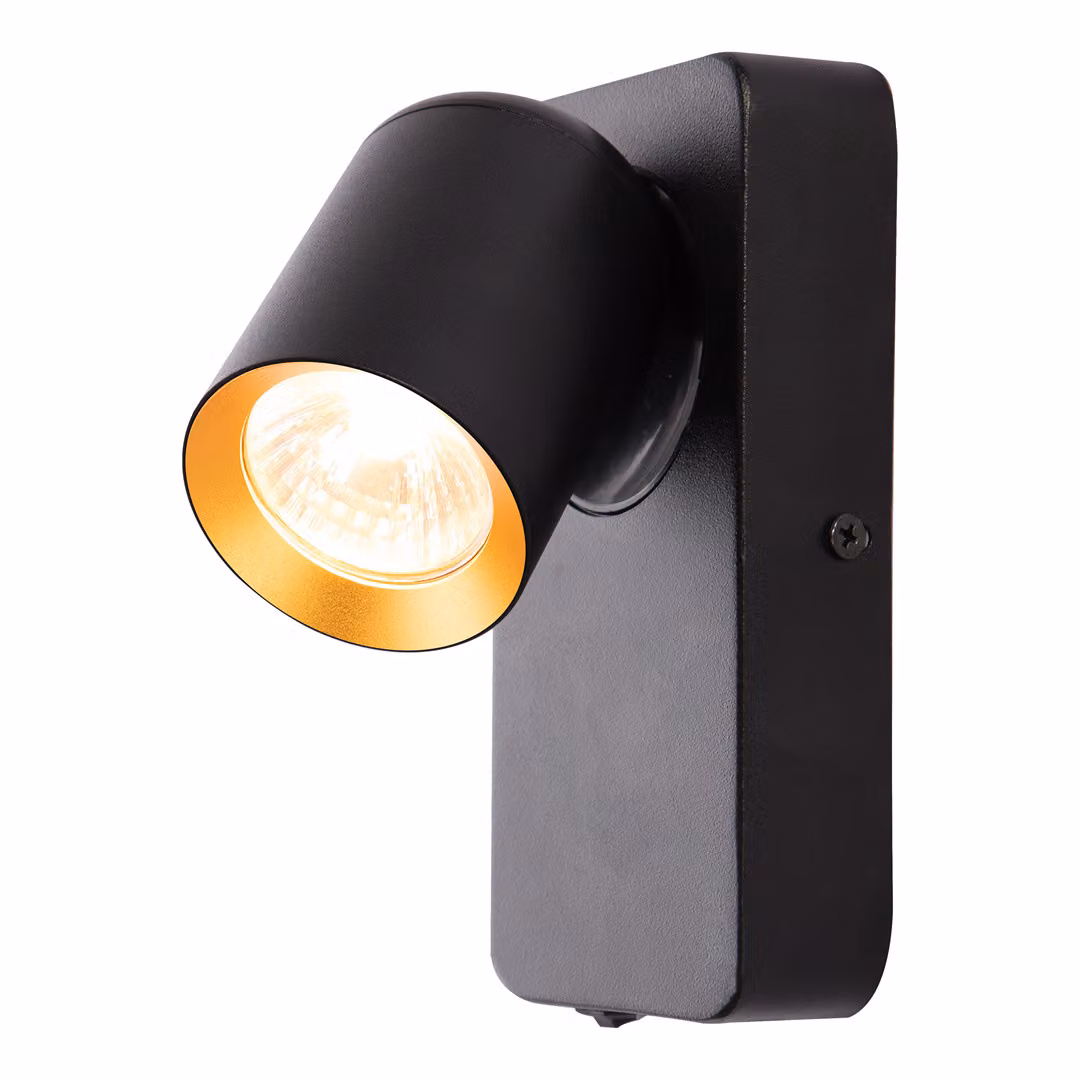 Lampada da parete Andy 1Xgu10 nero + oro faretto da soffitto lampada da parete