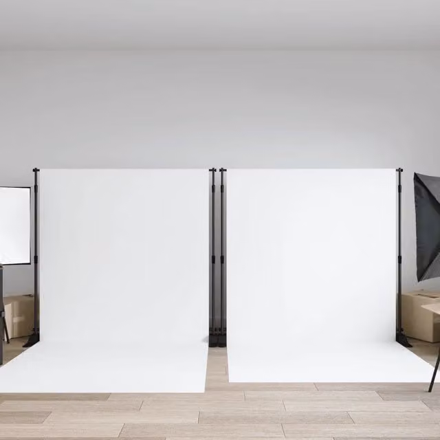 Supporti per Fondali 2 pz Neri 254x243 cm in Acciaio 3187466