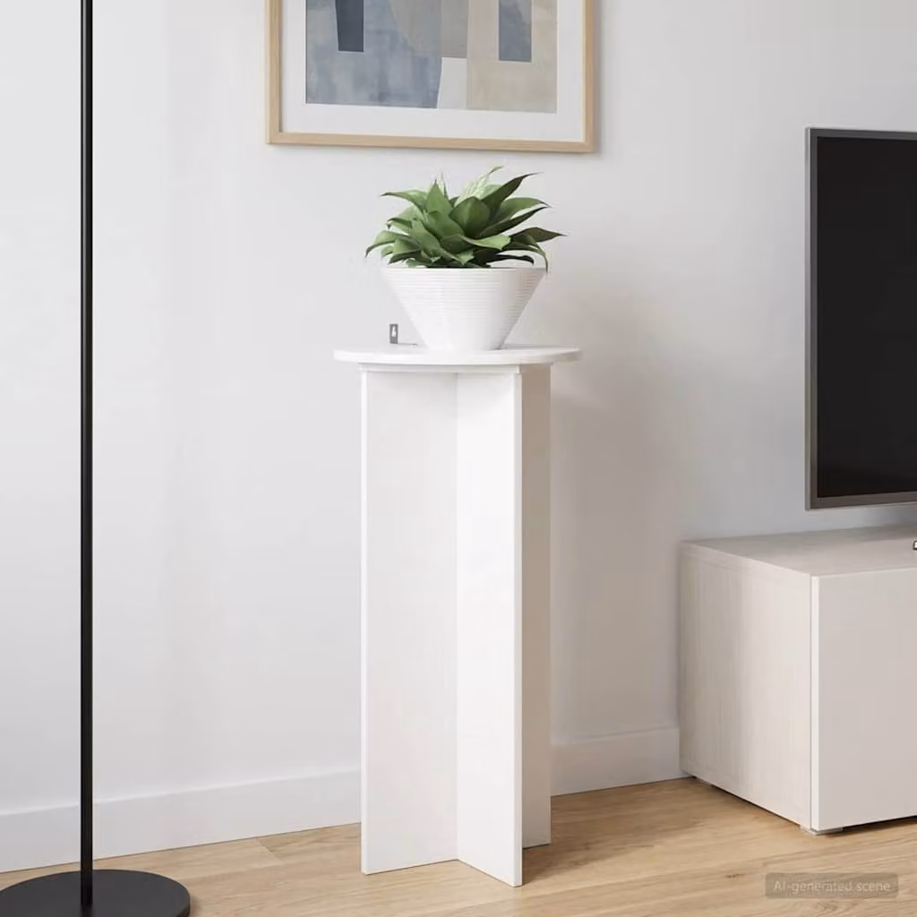 Set di 2 supporti per piante vidaXL in legno MDF bianco lucido L/P/H: 40 x 40 x 80 cm