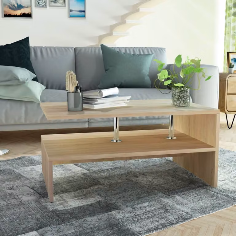 Tavolino in legno 90x59x42 cm rovere
