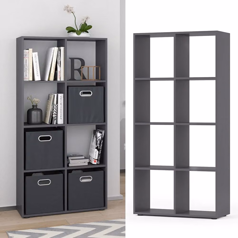 Scaffale Scutum Vicco Grigio con design moderno per soggiorno o ufficio L: 143 cm, P: 29 cm, H: 72 cm – 2
