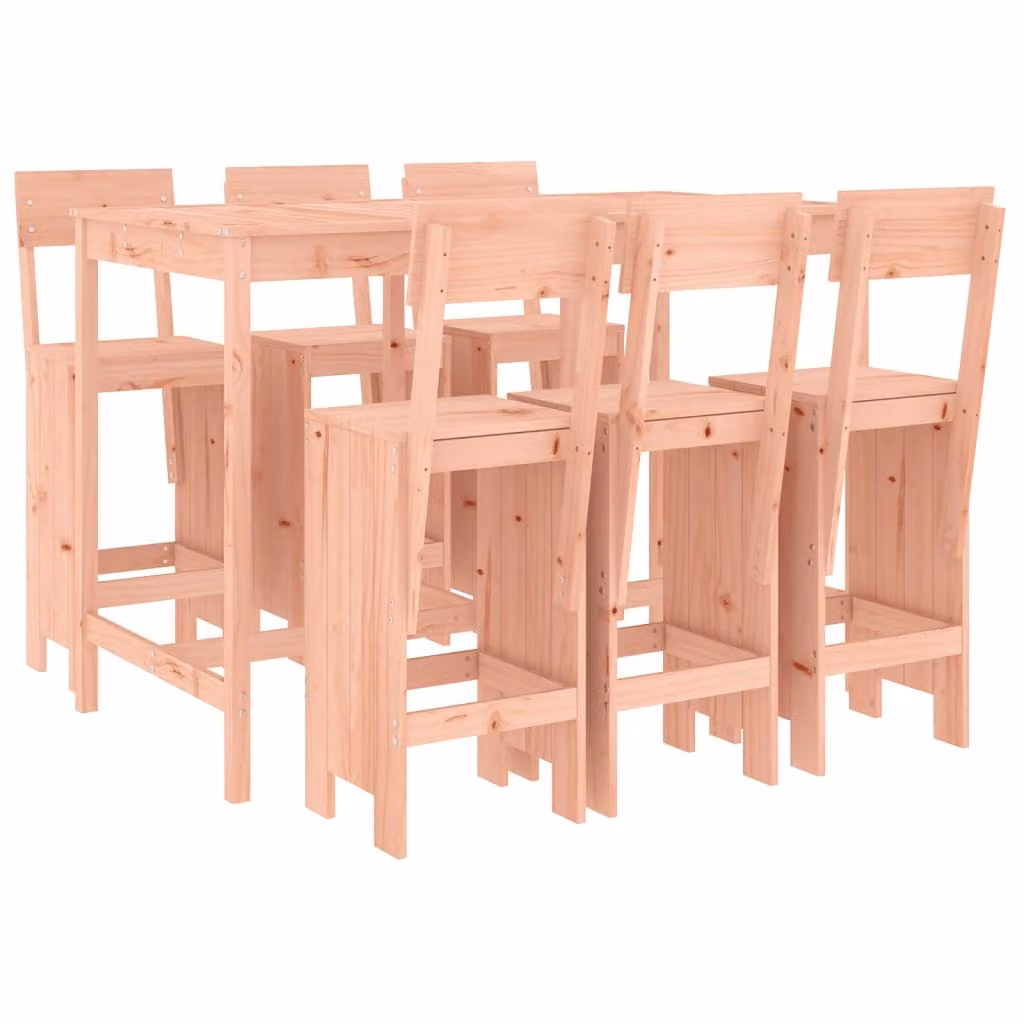 Set da Bar da Giardino 7 pz in Legno Massello di Douglas