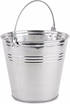Secchio zincato da 5 litri con manico – Secchio metallico zincato con manico, robusto secchio per acqua e secchio da giardino, utilizzabile come coprivaso, secchio per piante o secchio decorativo per la casa