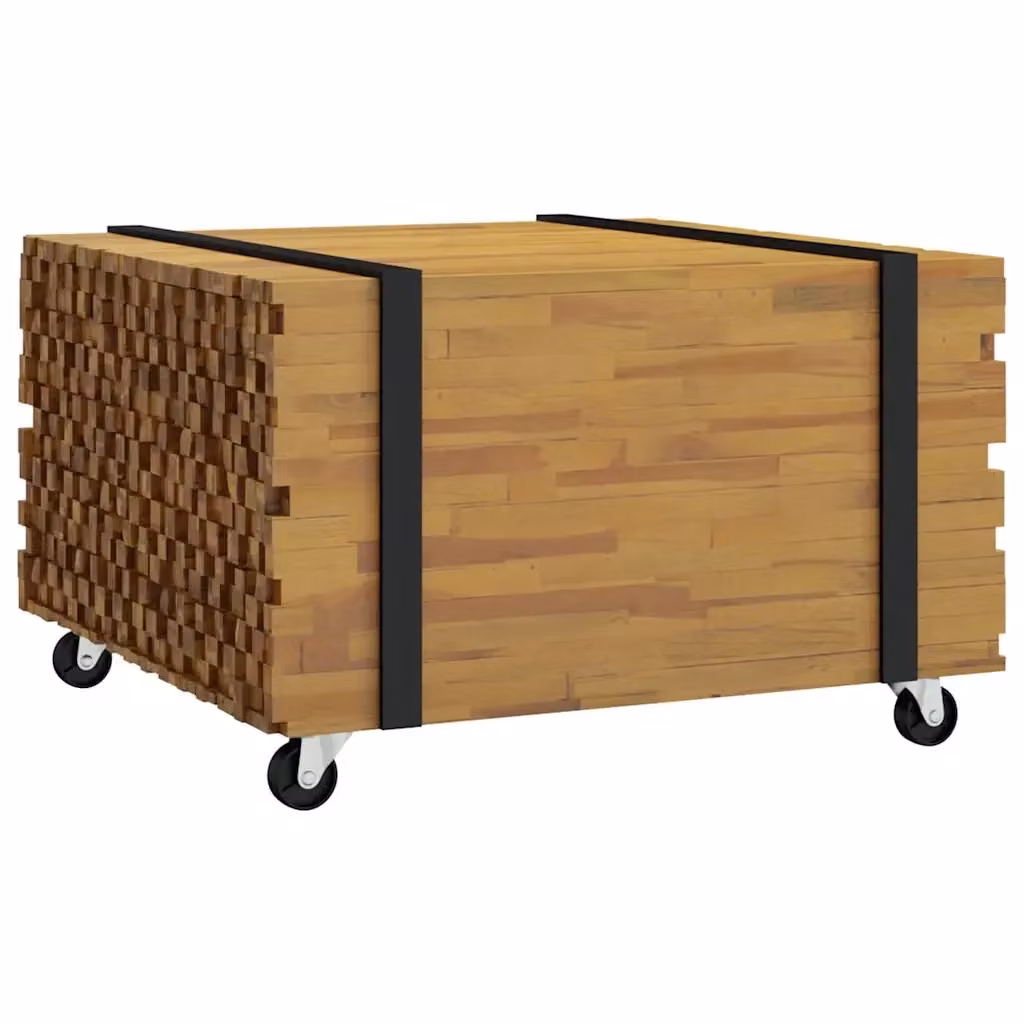 Tavolino da salotto moderno in legno di teak marrone vidaXL L/P/H: 60 x 60 x 38 cm – 2