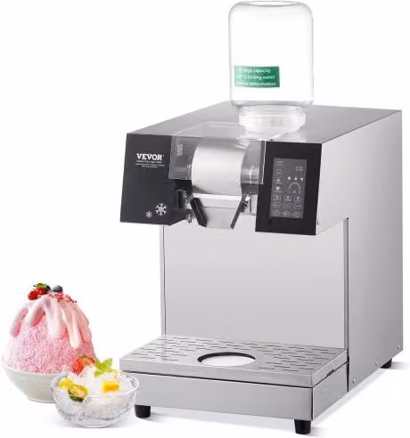 Macchina per ghiaccio a fiocchi di neve commerciale Vevor in acciaio inox, colore argento, capacità 240 kg/24 ore con sistema di raffreddamento a liquido