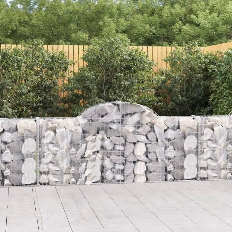 Set di 40 Cesti Gabbioni ad Arco vidaXL in Acciaio Zincato Grigio L: 200 cm, P: 30 cm, H: 80-100 cm