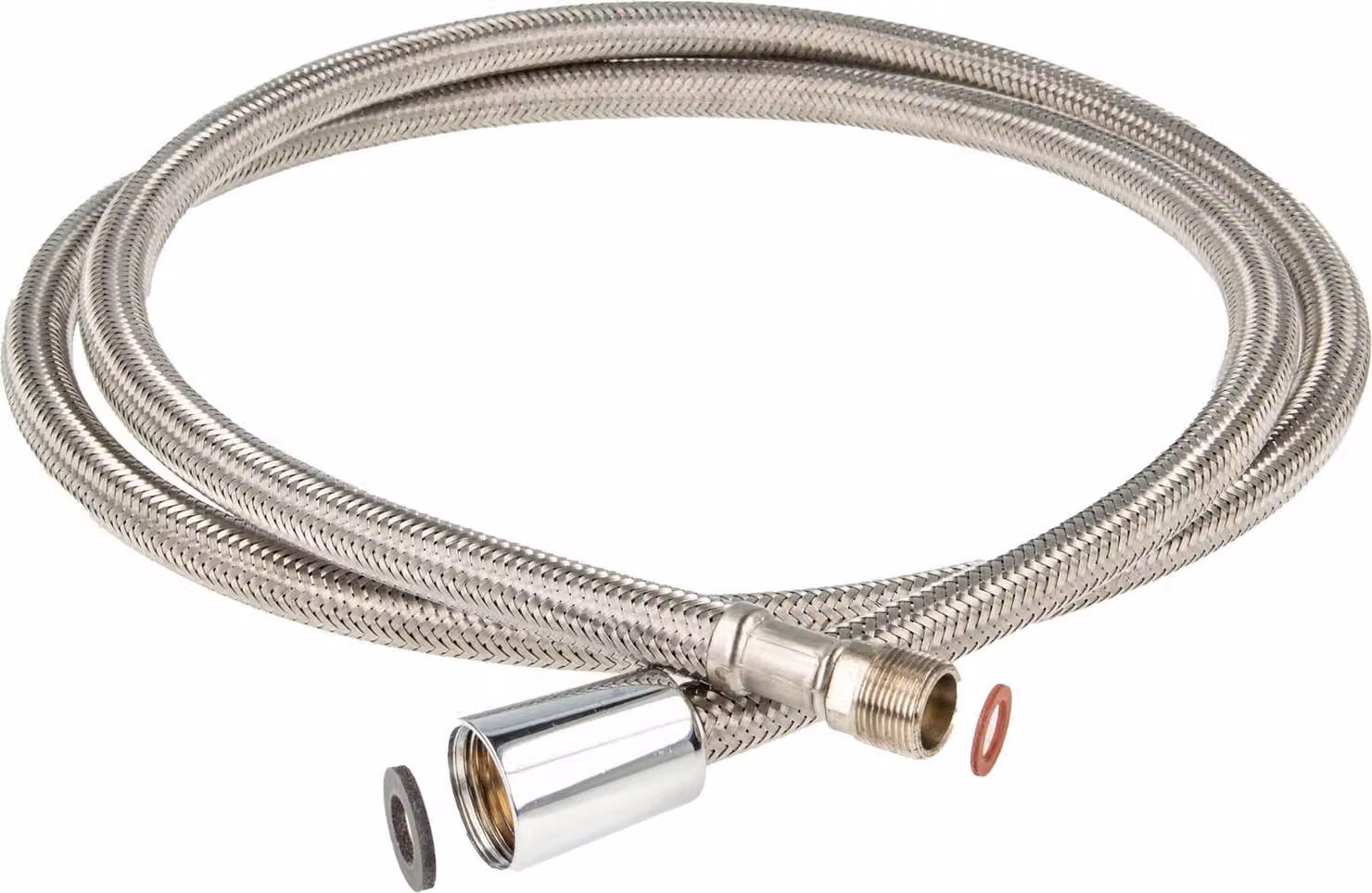 tecuro tubo doccia di ricambio per cucina M15/1 x 1/2 dado conico x 150 cm - acciaio inox