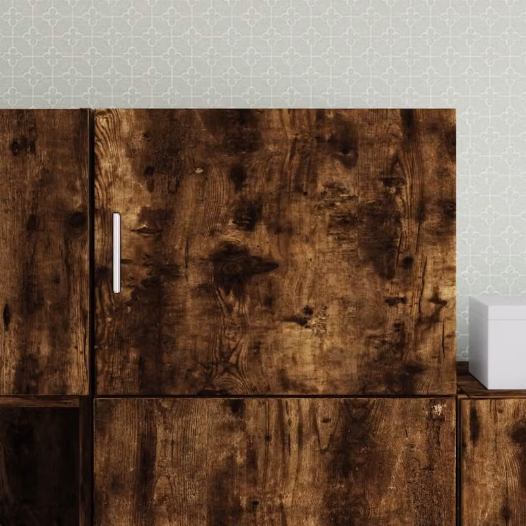 Mobile a parete vidaXL in legno multistrato color rovere fumo con ante a battente, L 50 cm x P 42,5 cm x H 40 cm