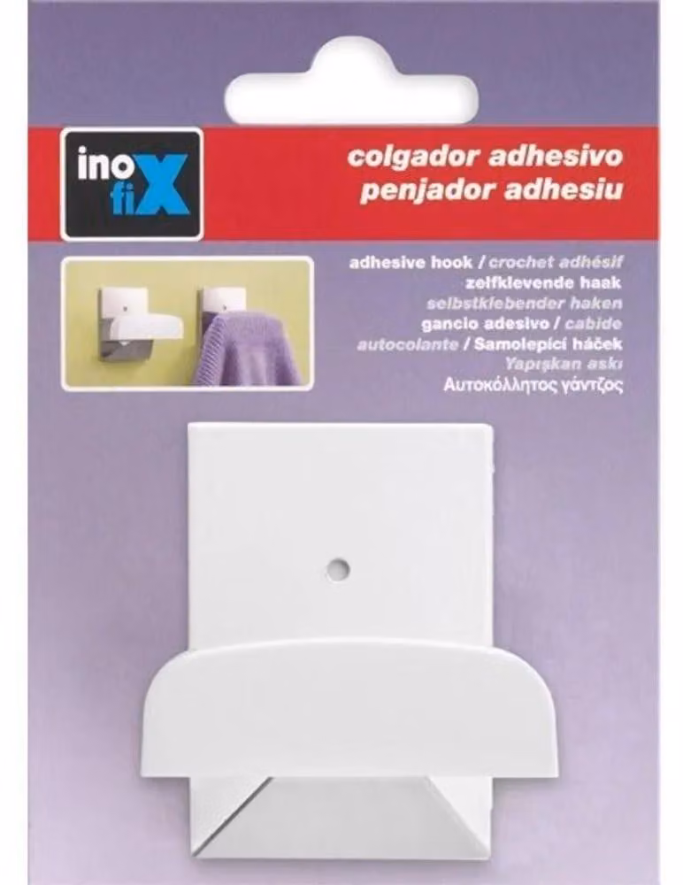 Gancio autoadesivo Inofix 52x40x35 Mm Bianco Bianco Taglia Unica