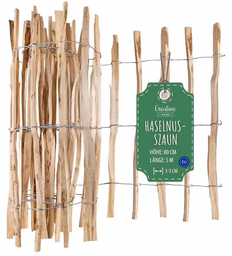 Recinzione a paletti Creative Home alta 80 cm e lunga 5 m | Distanza tra le doghe 3-5 cm
