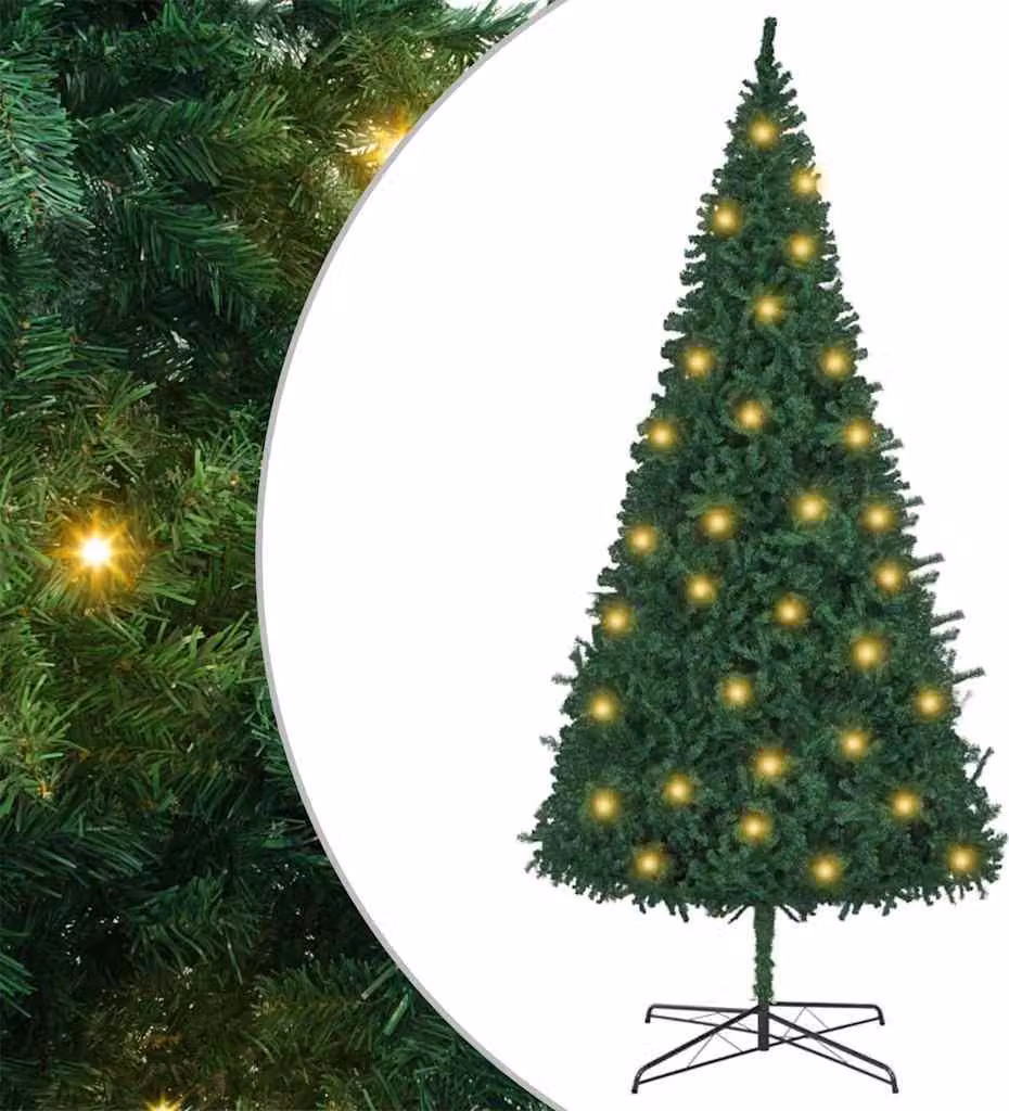 Albero di Natale con luci decorative verde 400 cm in PVC