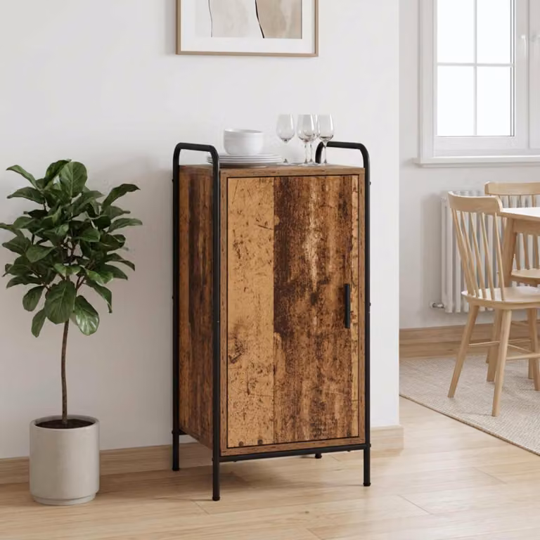 Credenza vidaXL in legno ingegnerizzato color marrone per soggiorno e sala da pranzo L: 97 cm, P: 33 cm, H: 81 cm