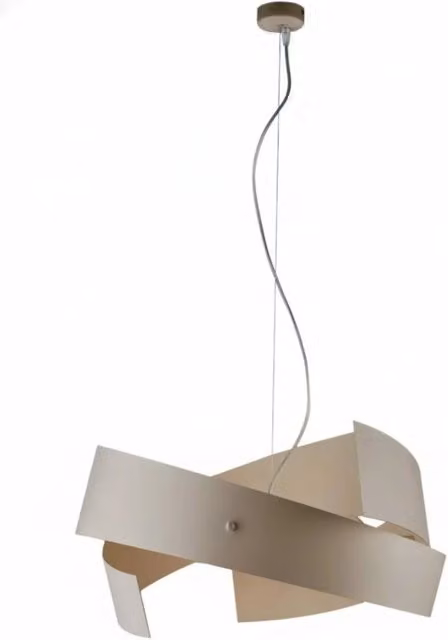 Lampada a sospensione Elisa LuceArt con 3 luci, colore beige, altezza regolabile