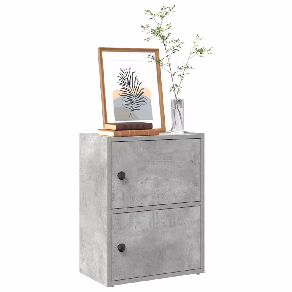 Libreria vidaXL in stile industriale grigio cemento in legno e MDF, L 40 cm x P 24 cm x H 52 cm