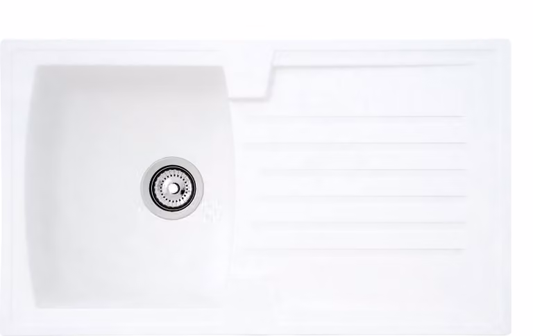 Lavello da incasso Respekta Mineralite Boston 86 cm x 50 cm Bianco