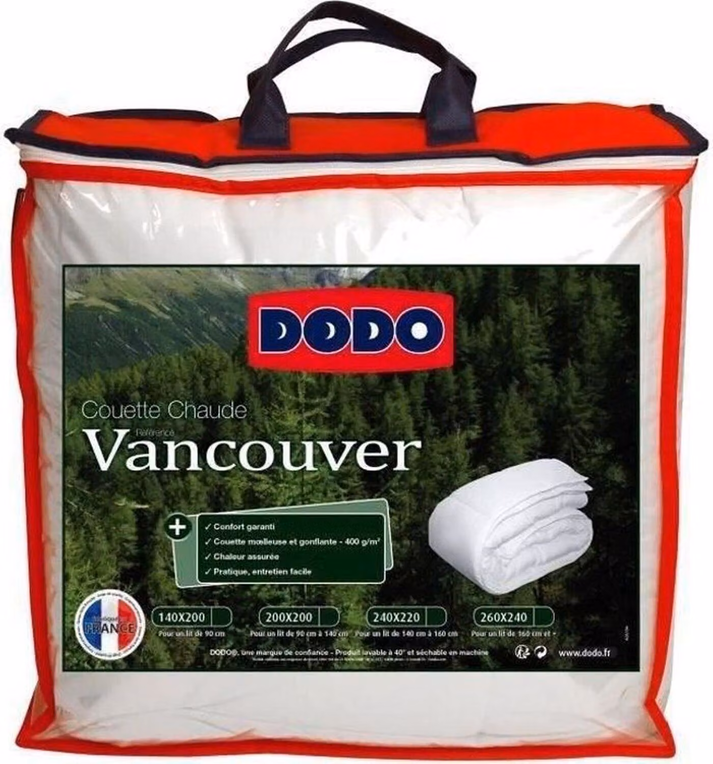 Piumino Vancouver 220 x 240 cm - 400 g/m² - Bianco
