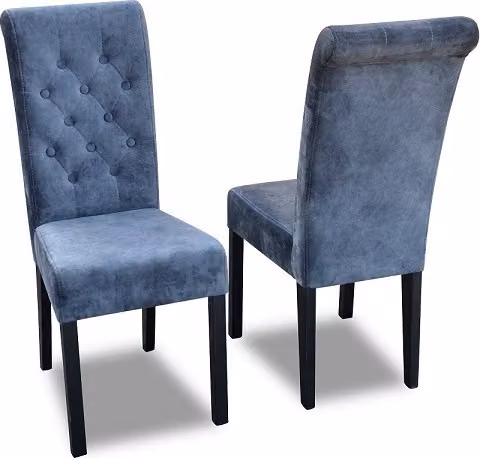 8x Chesterfield Stuhl Set Sitz Polster Garnitur Esszimmer Stühle Lehn Leder