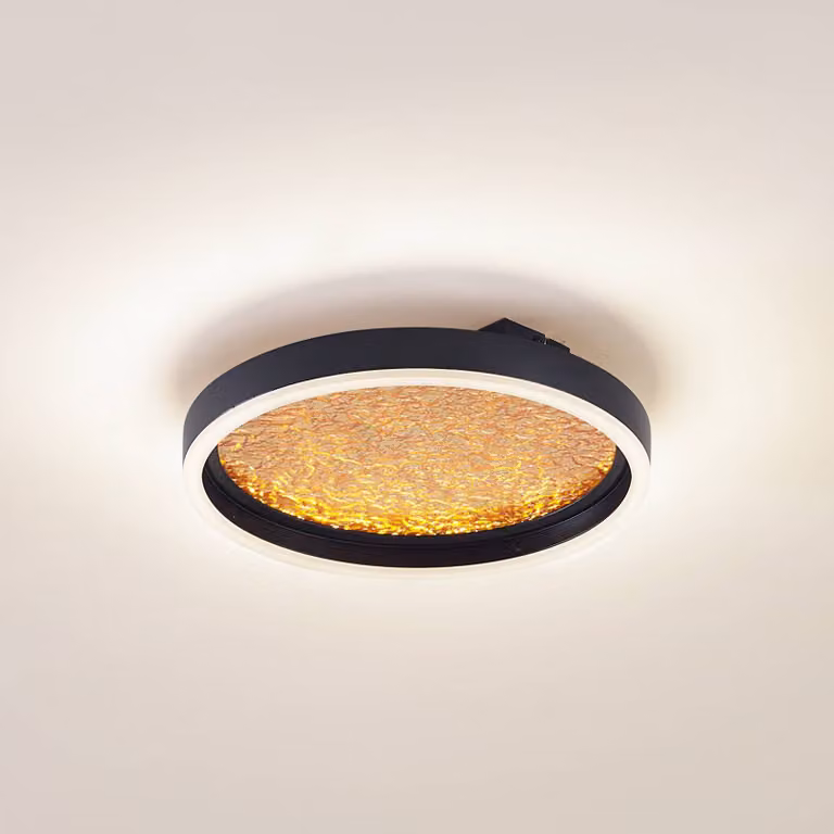 Plafoniera a LED Menulis Lucande, dimmerabile, Nero, Soggiorno / Sala da pranzo, Plastica, Moderno, Plafoniera LED